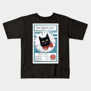 Beautifully Restored Black Cat Magazine Cover - April 1896 Issue Kids T-Shirt